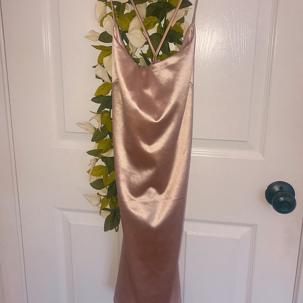 Satin rose gold dress